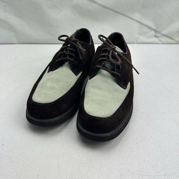 HUSH PUPPIES OXFORDS Men’s SIZE 5.5 Brown SUEDE GRAY SUEDE TWO TONE - Picture 1 of 11